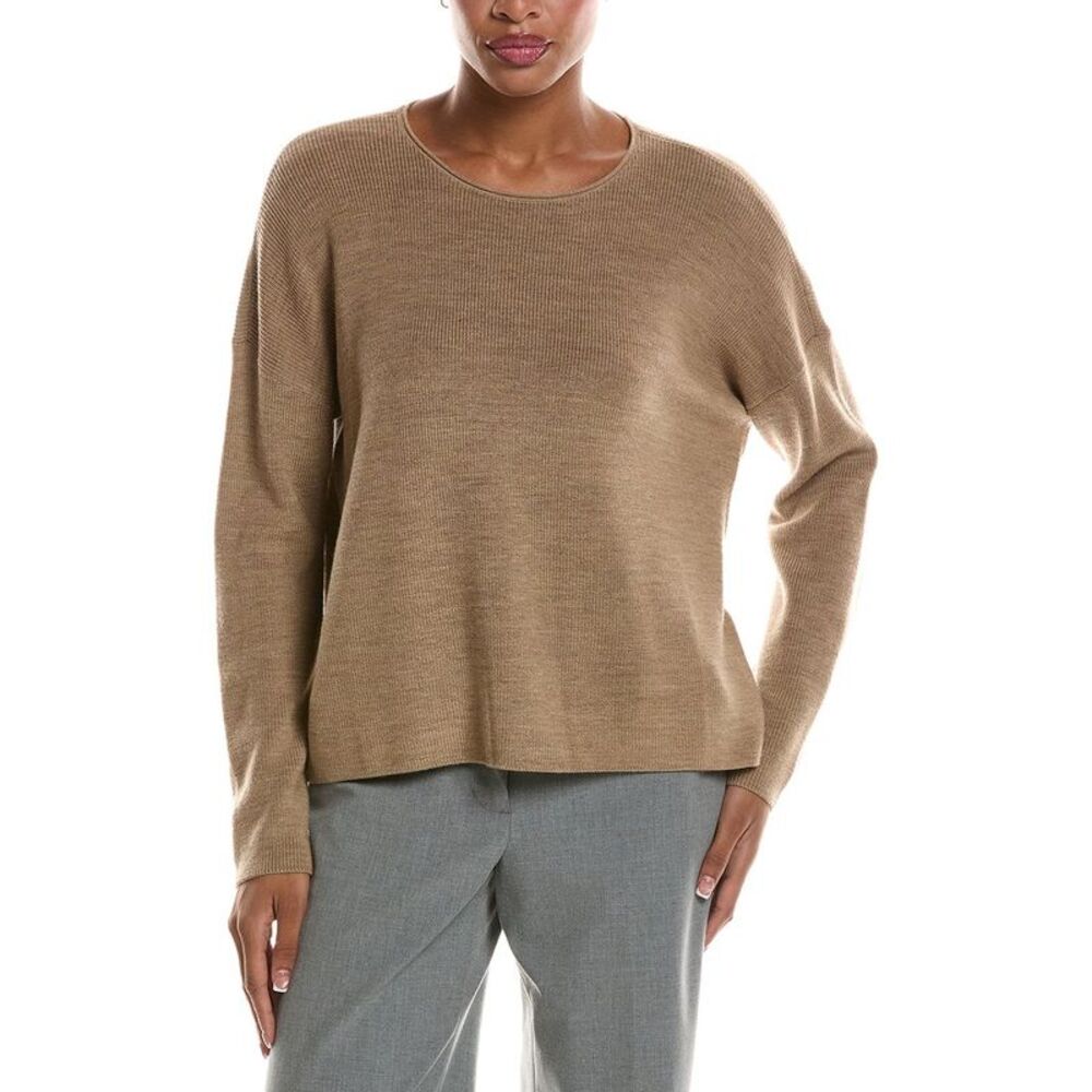 Eileen Fisher Womens  Crew Wool Sweater